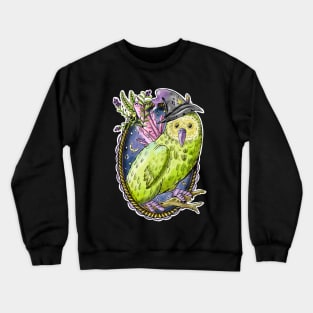 Nonbinary Pride Witch Kakapo Bird in Digital Crewneck Sweatshirt